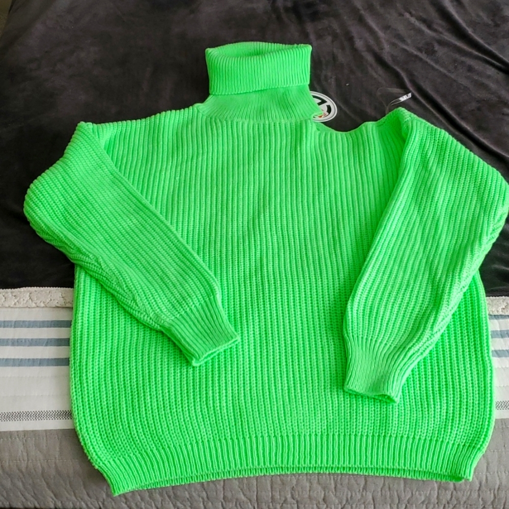 Cold shoulder turtleneck sweater
